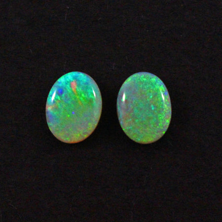 Australian black opal matched pair 2.48 carat total loose gemstone - Purchase only with custom order - Sarah Hughes - 1