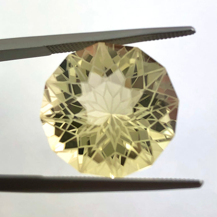Citrine lemon quartz unique German laser geometric mixed cut 14.24 carat loose gemstone - Buy loose or customise