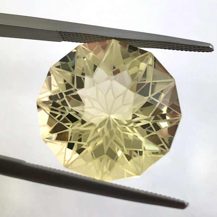 Citrine lemon quartz unique German laser geometric mixed cut 14.24 carat loose gemstone - Buy loose or customise