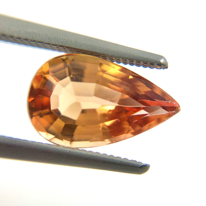 Imperial Topaz orange red 2.39ct 10.93x6.77x4.61mm pear cut loose gemstone