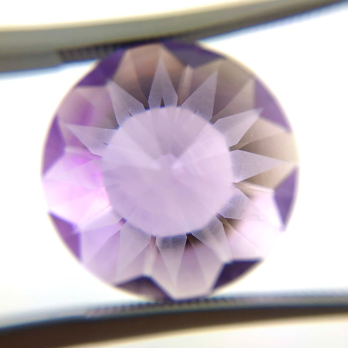 Amethyst unique German laser flower mixed cut 10.60 carat loose gemstone - Buy loose or customise