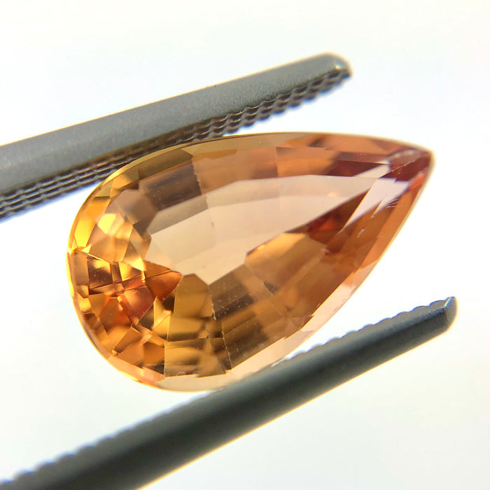 Imperial Topaz orange red 2.39ct 10.93x6.77x4.61mm pear cut loose gemstone