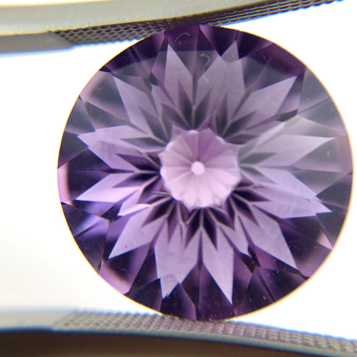 Amethyst unique German laser flower mixed cut 10.60 carat loose gemstone - Buy loose or customise