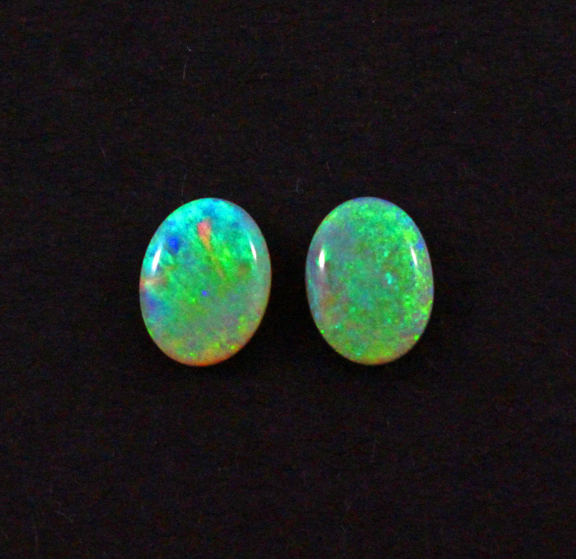 Australian black opal matched pair 2.48 carat total loose gemstone - Purchase only with custom order - Sarah Hughes - 6
