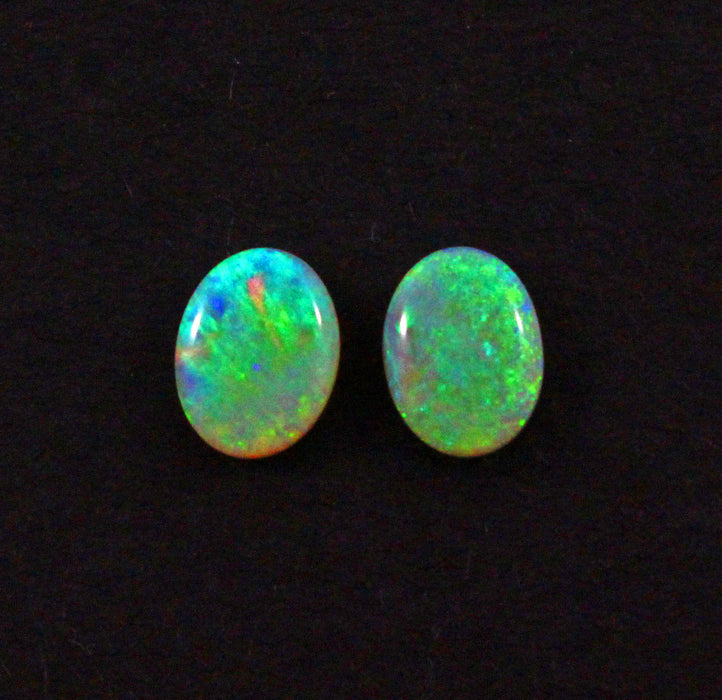 Australian black opal matched pair 2.48 carat total loose gemstone - Purchase only with custom order - Sarah Hughes - 6