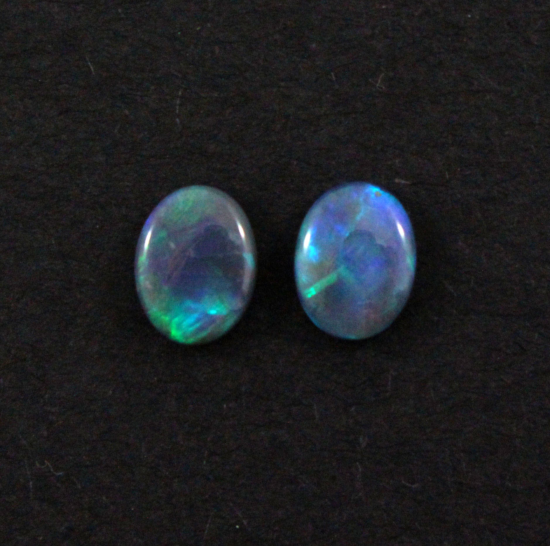 Australian black opal matched pair 1.68 carat total loose gemstone - Purchase only with custom order - Sarah Hughes - 5