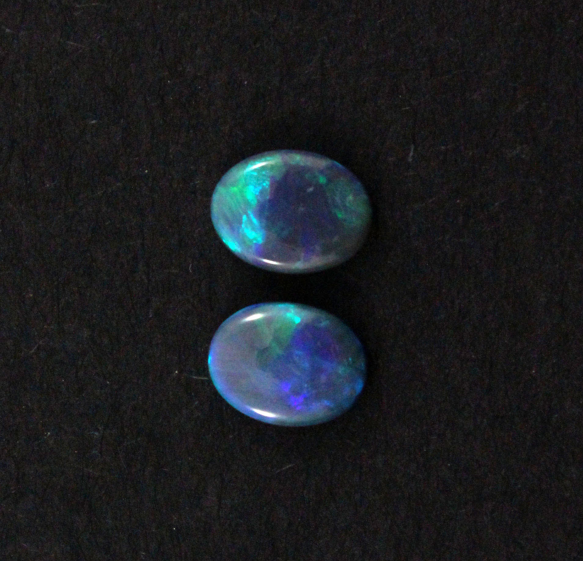 Australian black opal matched pair 1.68 carat total loose gemstone - Purchase only with custom order - Sarah Hughes - 2