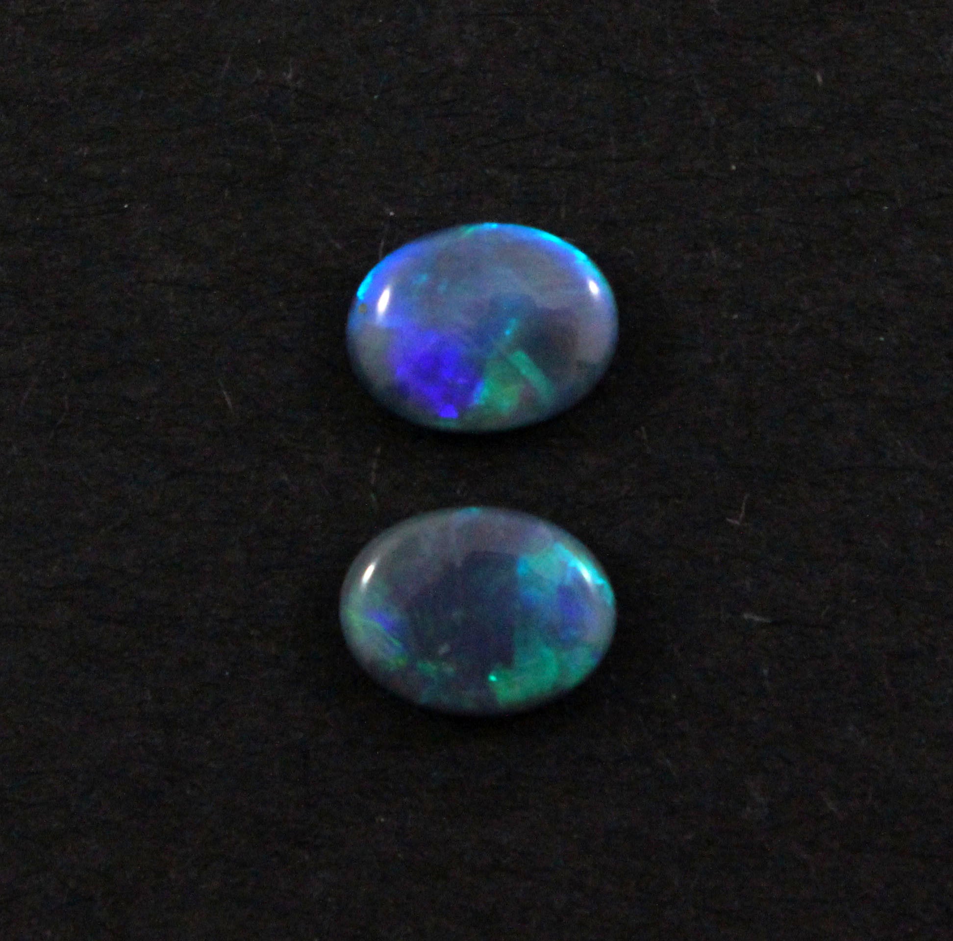 Australian black opal matched pair 1.68 carat total loose gemstone - Purchase only with custom order - Sarah Hughes - 3