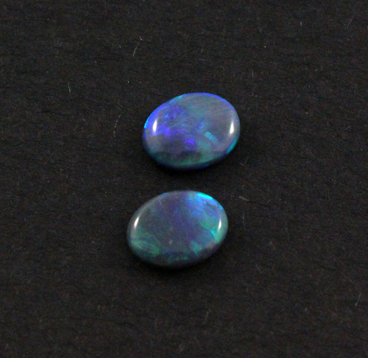 Australian black opal matched pair 1.68 carat total loose gemstone - Purchase only with custom order - Sarah Hughes - 4