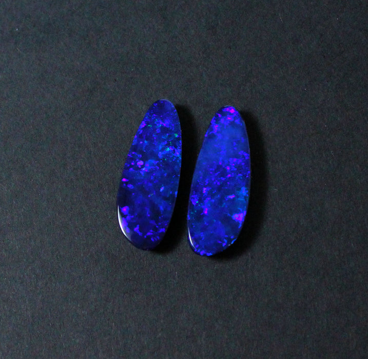 Electric blue Australian opal diamond solid silver dangle earrings - Ready to ship - Sarah Hughes - 11