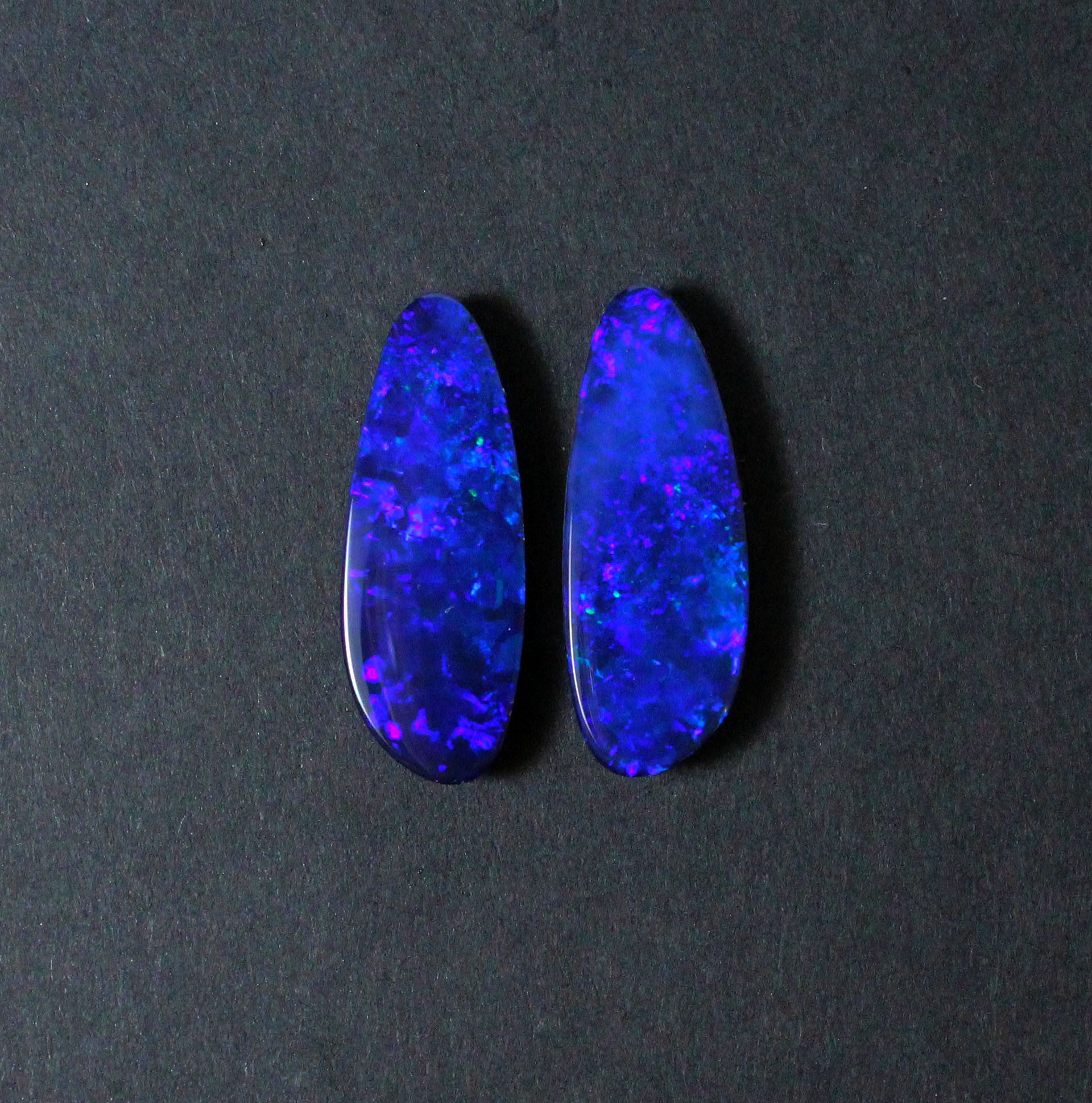 Electric blue Australian opal diamond solid silver dangle earrings - Ready to ship - Sarah Hughes - 13