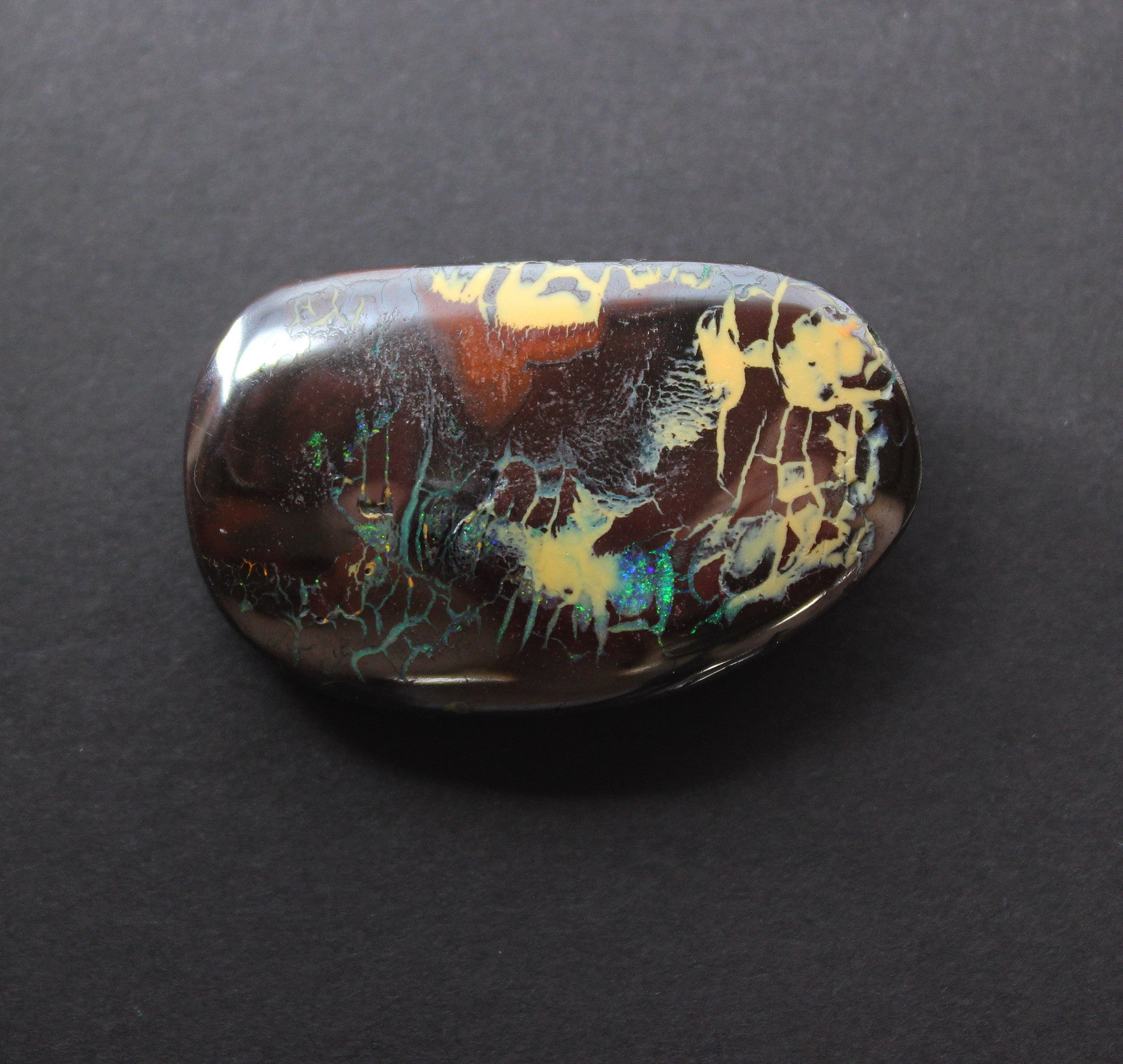 Australian boulder opal from Lightning Ridge polished cabochon CLICK HERE - Sarah Hughes - 8