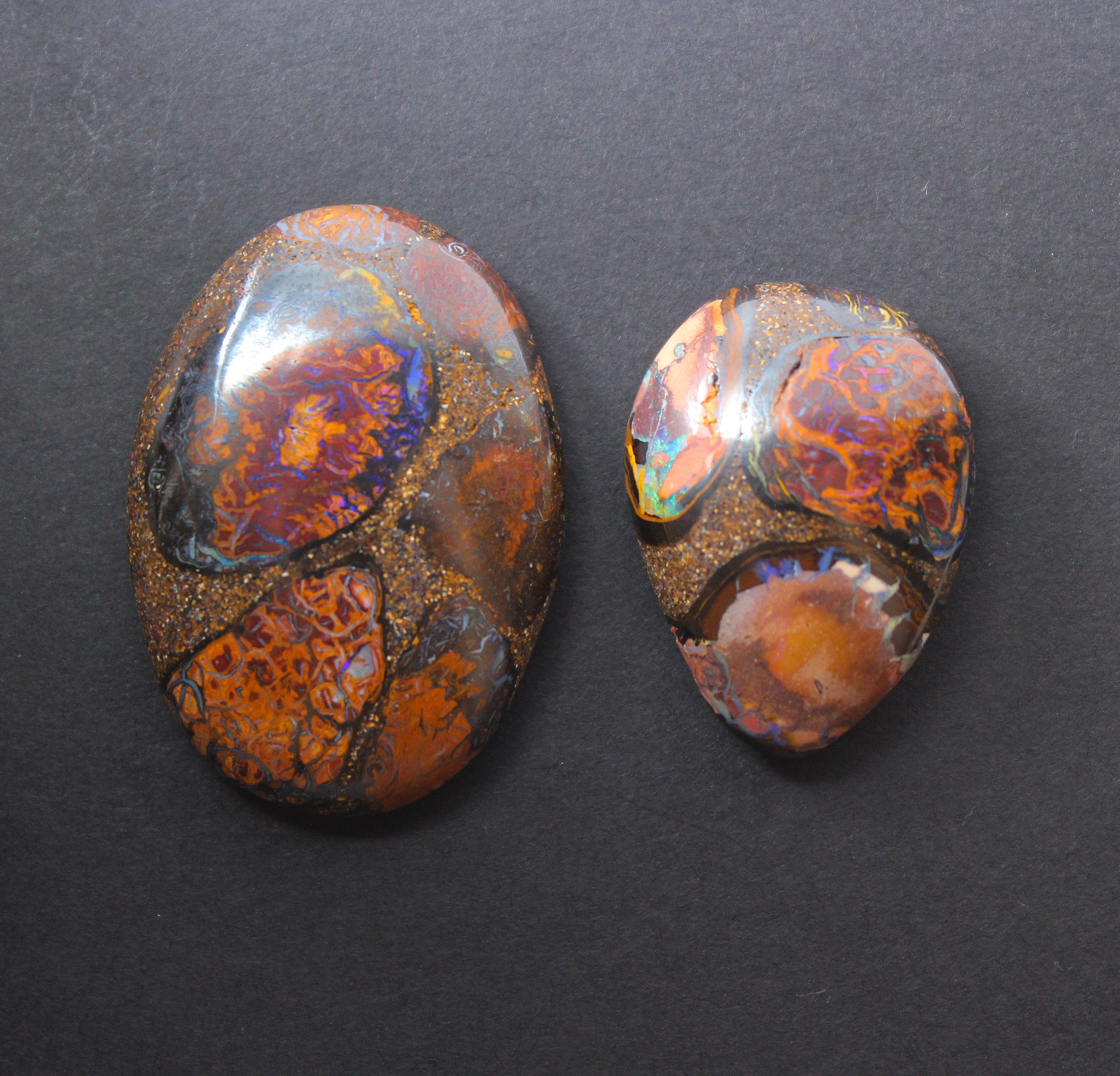 Australian boulder opal from Lightning Ridge polished cabochon CLICK HERE - Sarah Hughes - 11