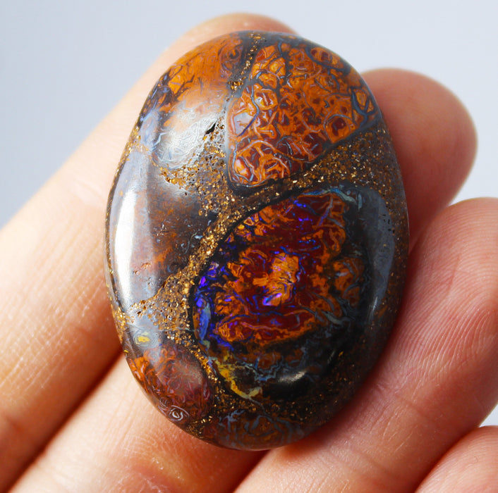 Australian boulder opal from Lightning Ridge polished cabochon CLICK HERE - Sarah Hughes - 5