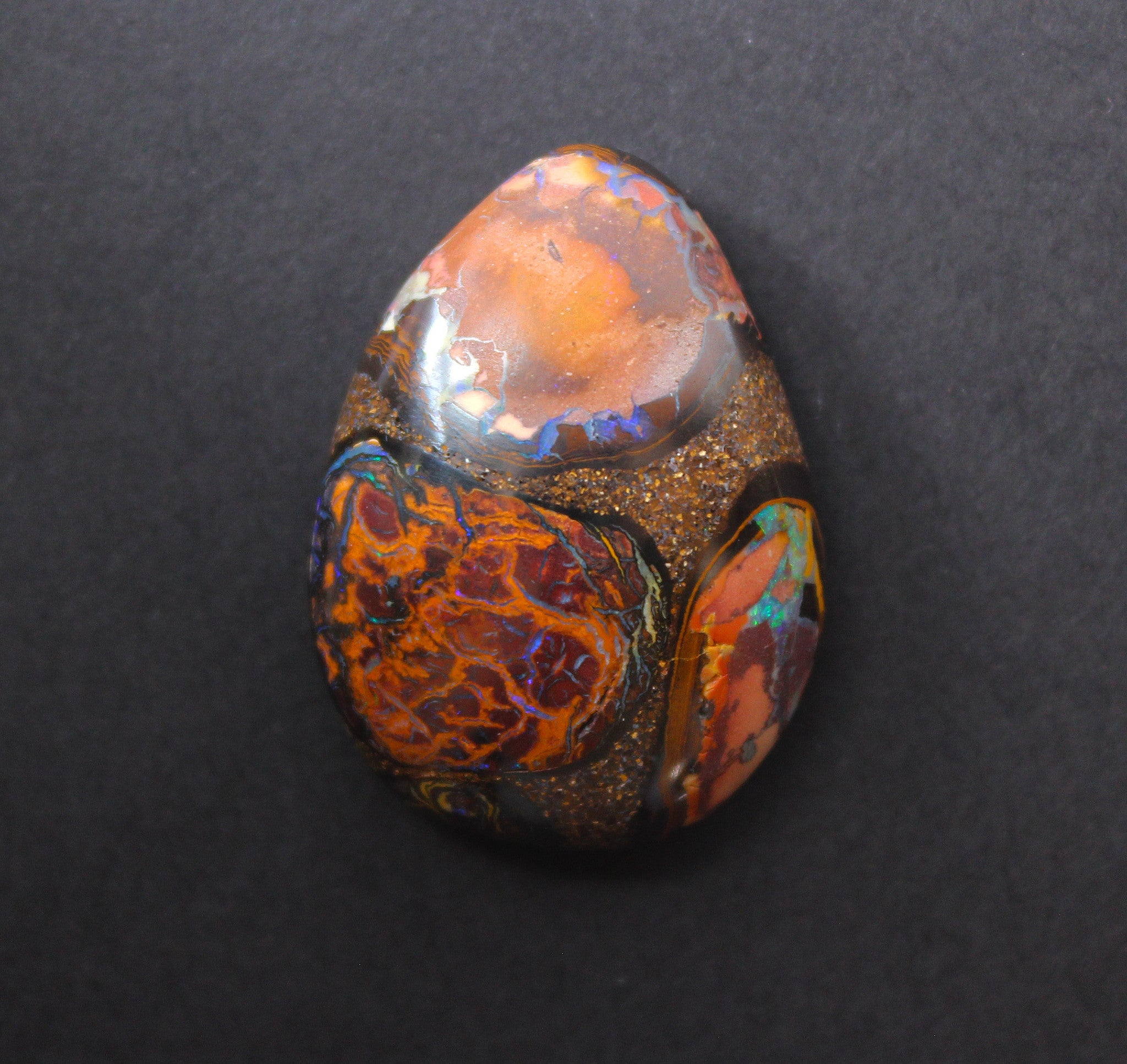 Australian boulder opal from Lightning Ridge polished cabochon CLICK HERE - Sarah Hughes - 6