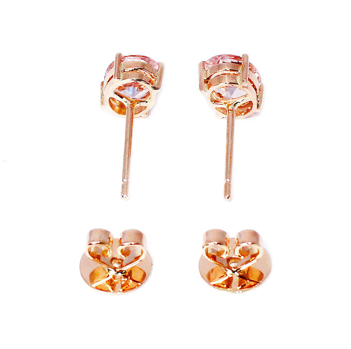 Morganite oval brilliant cut 2.73 carats pair rose gold post earrings - CLICK HERE - Sarah Hughes - 7