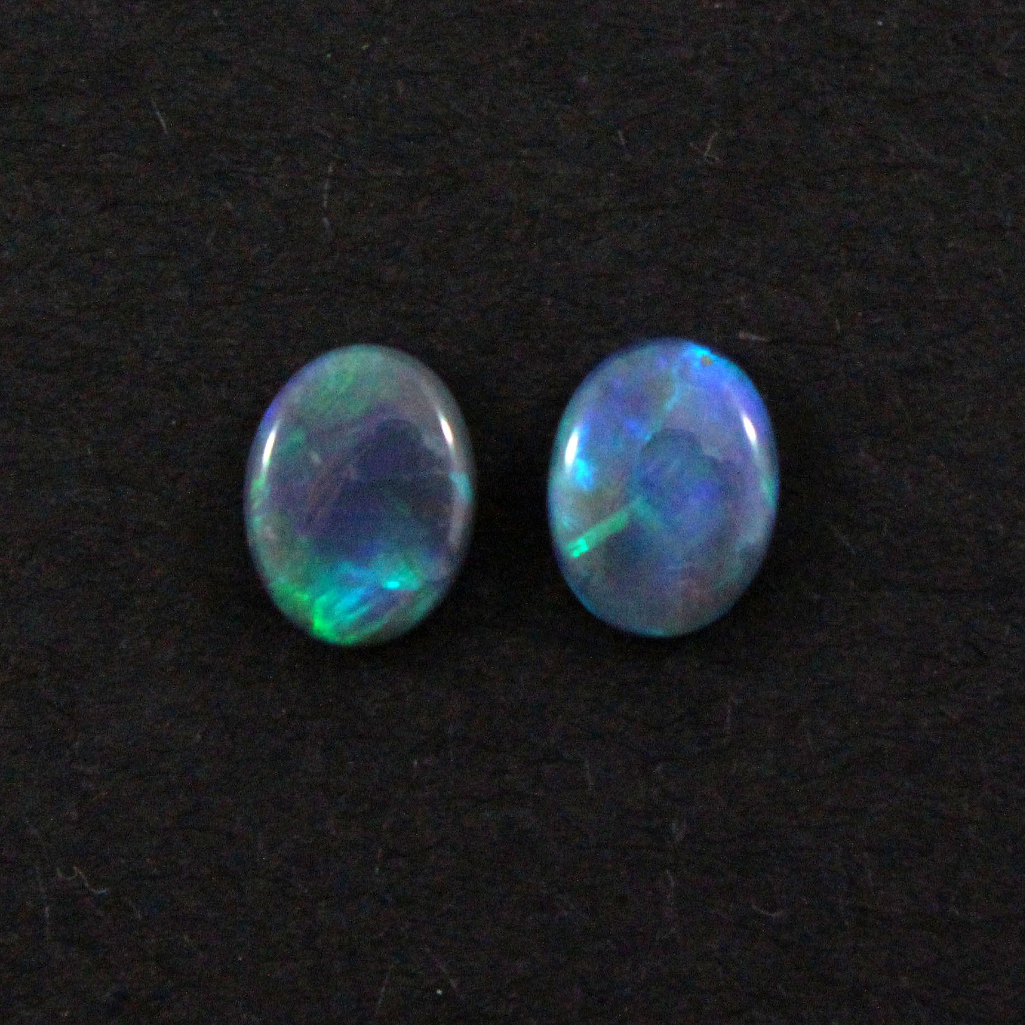 Australian black opal matched pair 1.68 carat total loose gemstone - Purchase only with custom order - Sarah Hughes - 1