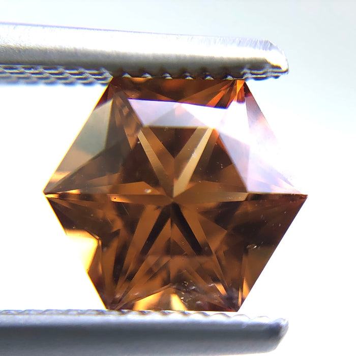 Orange brown Hessonite garnet grossular grossularite cinnamon stone 0.88 carat hexagon cut loose gemstone - Buy loose or customise