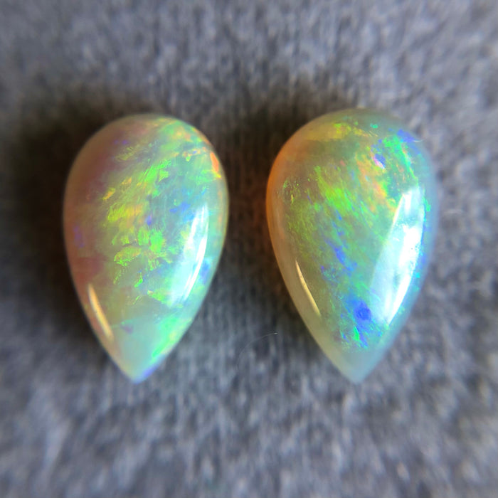 Australian white opal matched pair 2.18 carat total loose gemstone - Buy loose or customise