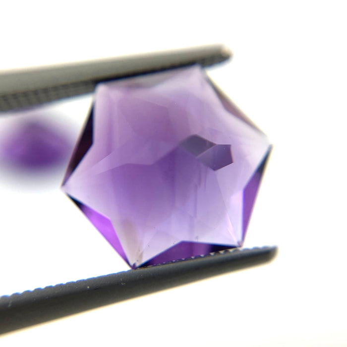 Amethyst pair hexagon cut 7.13 carat loose gemstone - Buy loose or make custom jewelry