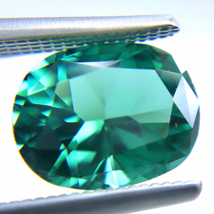 Teal blue green tourmaline cushion cut 1.77 carat loose gemstone - Buy loose or customise