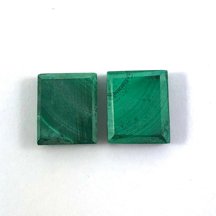 Malachite matched pair oval cut 24.54 carat cabochons - Buy loose or make your custom order