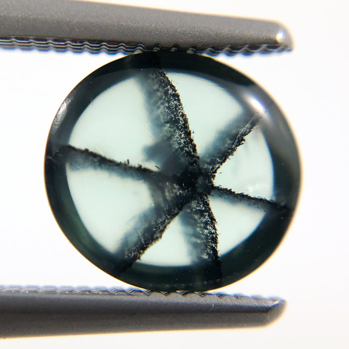 Emerald Trapiche round cabochon cut 1.56 carats 7.5x6.9mm loose gemstone