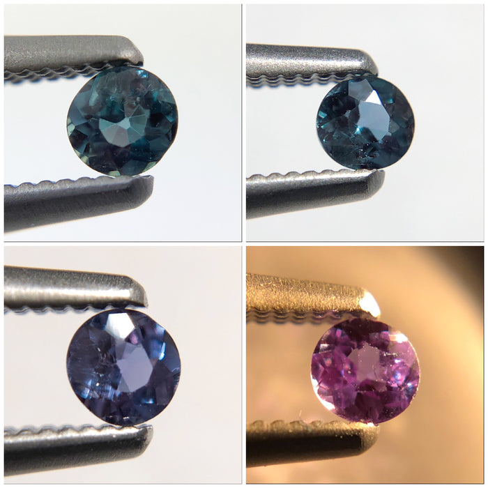 Natural colour change Alexanderite round brilliant cut 0.11 carat - Buy loose or customise