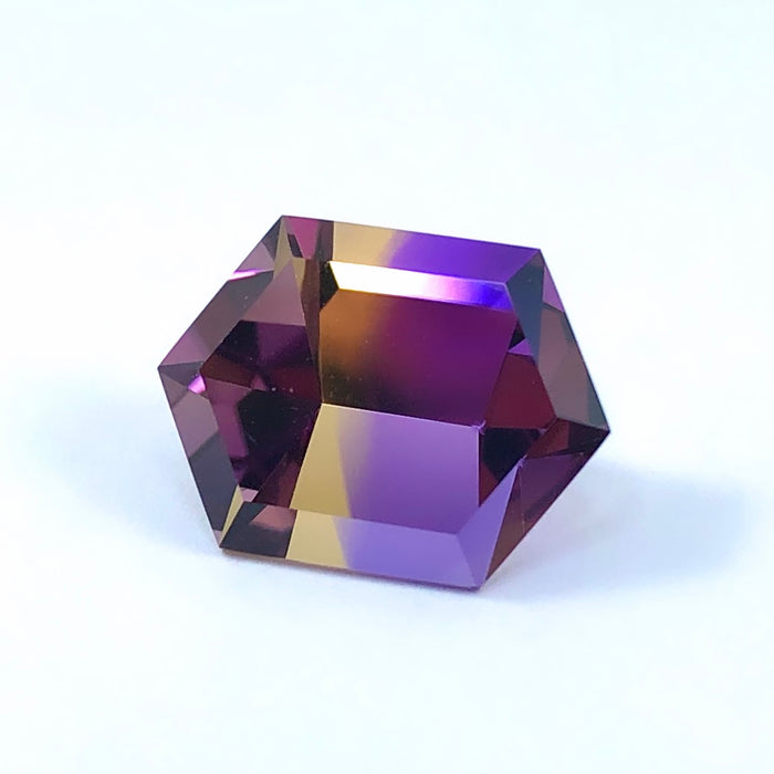 Ametrine amethyst citrine quartz hex hexagon cut 8.01 carat loose gemstone - Buy loose or customise