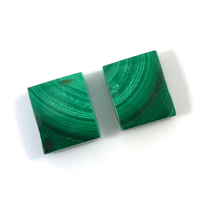 Malachite matched pair oval cut 24.54 carat cabochons - Buy loose or make your custom order