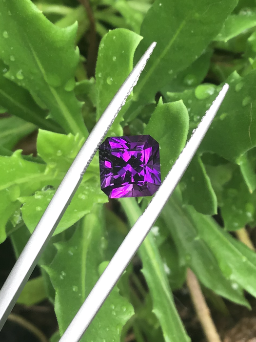 Amethyst 2.58 carat square emerald cut loose gemstone