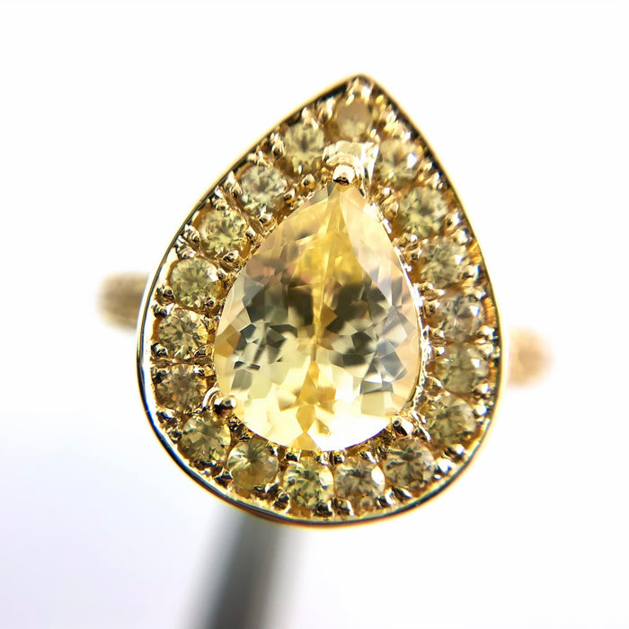 Yellow Sapphire pear cut 1.25 carat 8x6mm loose gemstone
