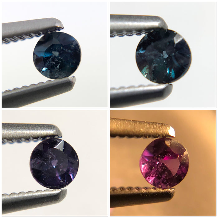 Natural colour change Alexanderite round brilliant cut 0.14 carat - Buy loose or customise