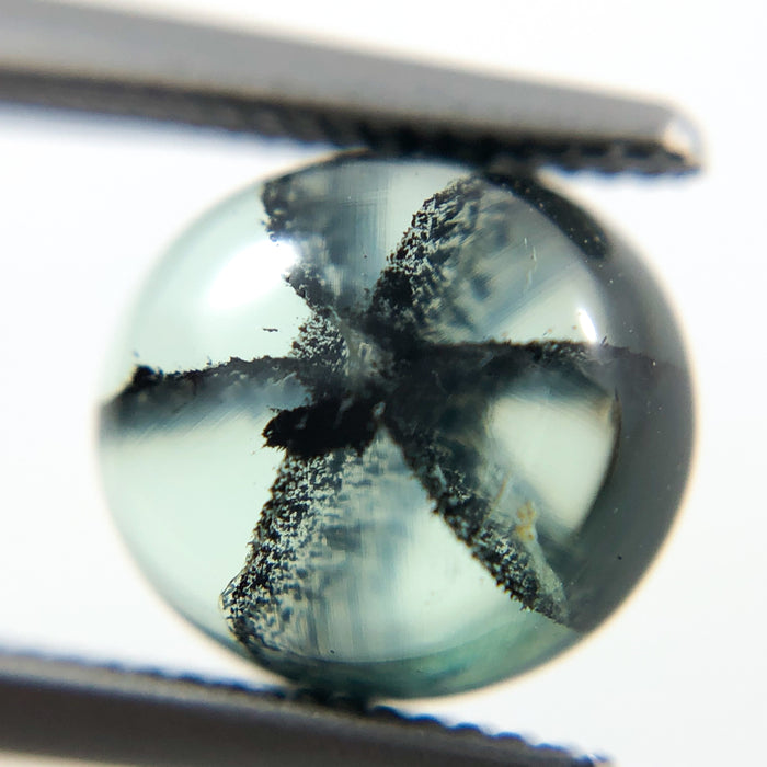 Emerald Trapiche round cabochon cut 1.56 carats 7.5x6.9mm loose gemstone