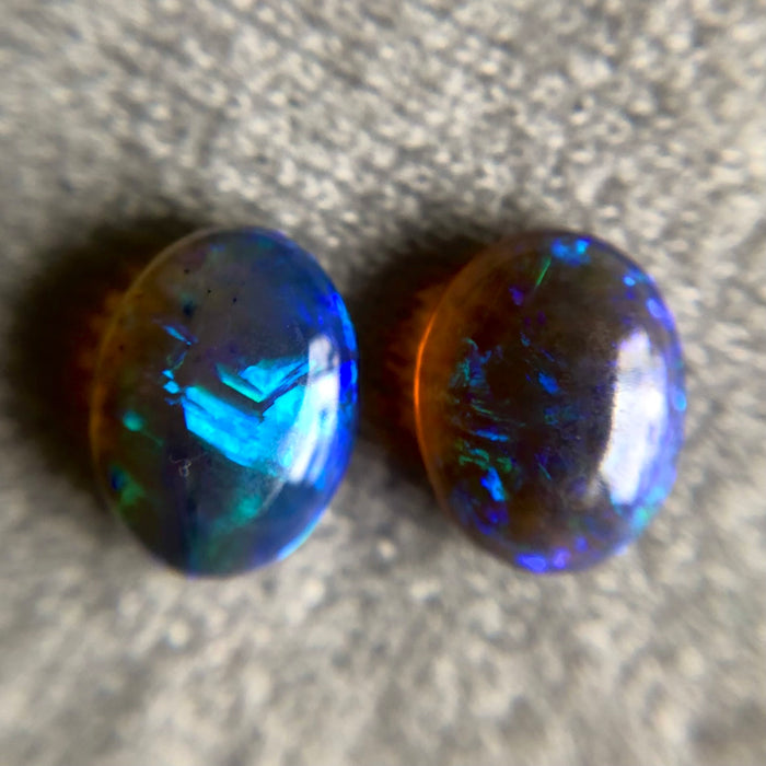 Australian jelly opal matched pair 1.67 carat total loose gemstone - Buy loose or customise