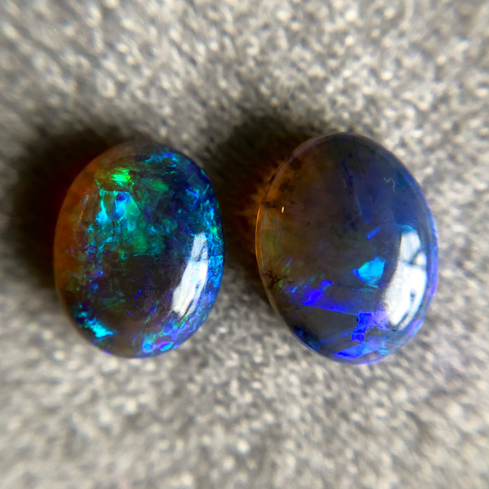 Australian jelly opal matched pair 1.67 carat total loose gemstone - Buy loose or customise