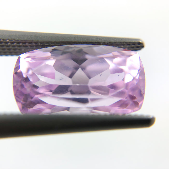 Kunzite pink violet rectangle cushion cut 4.36 carat loose gemstone