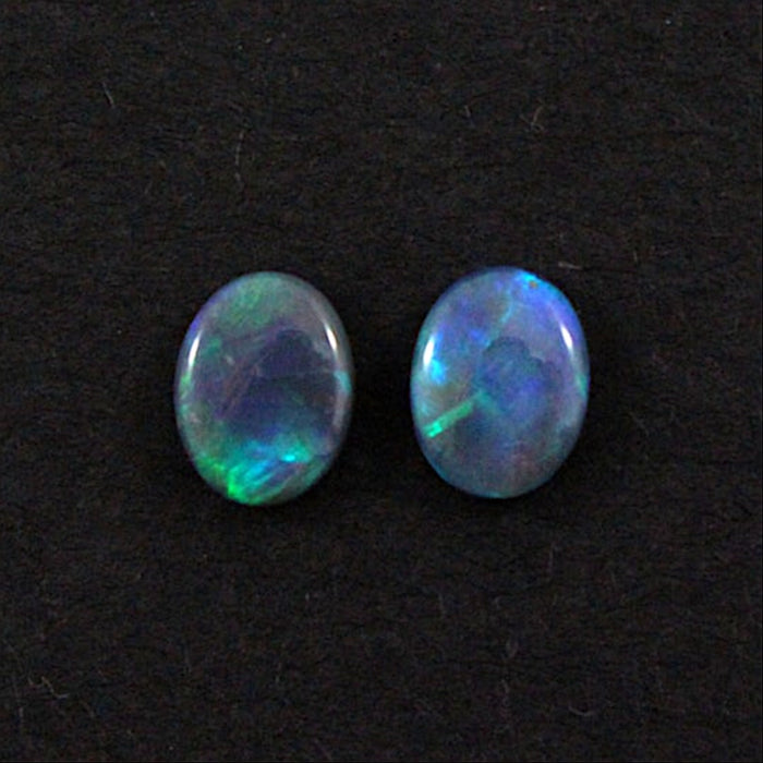 Australian black opal matched pair 1.68 carat total loose gemstone - Buy loose or customise