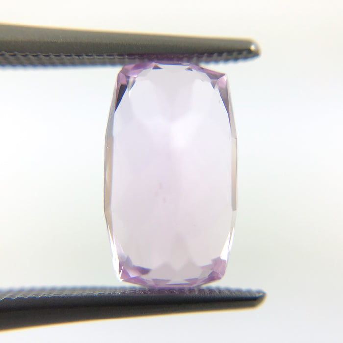 Kunzite pink violet rectangle cushion cut 4.36 carat loose gemstone