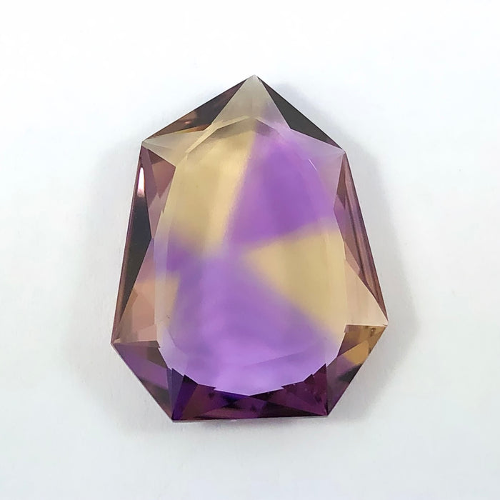 Ametrine amethyst citrine quartz picture window portrait cut 17.38 carat loose gemstone - Buy loose or customise