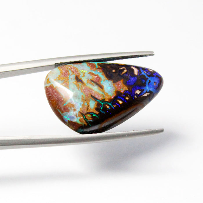 Australian boulder opal diamond 14k white gold pendant necklace - Ready to ship CLICK HERE - Sarah Hughes - 3