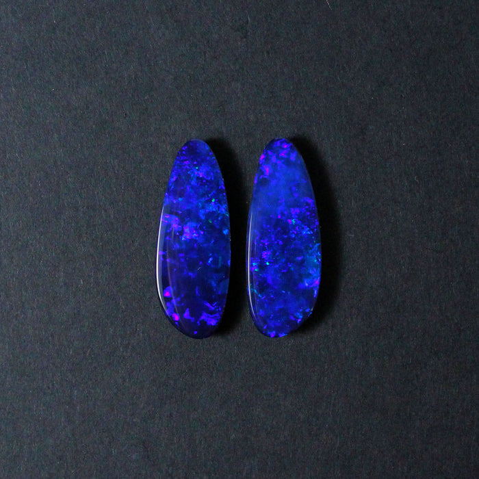 Electric blue Australian opal diamond solid silver dangle earrings - Ready to ship - Sarah Hughes - 7