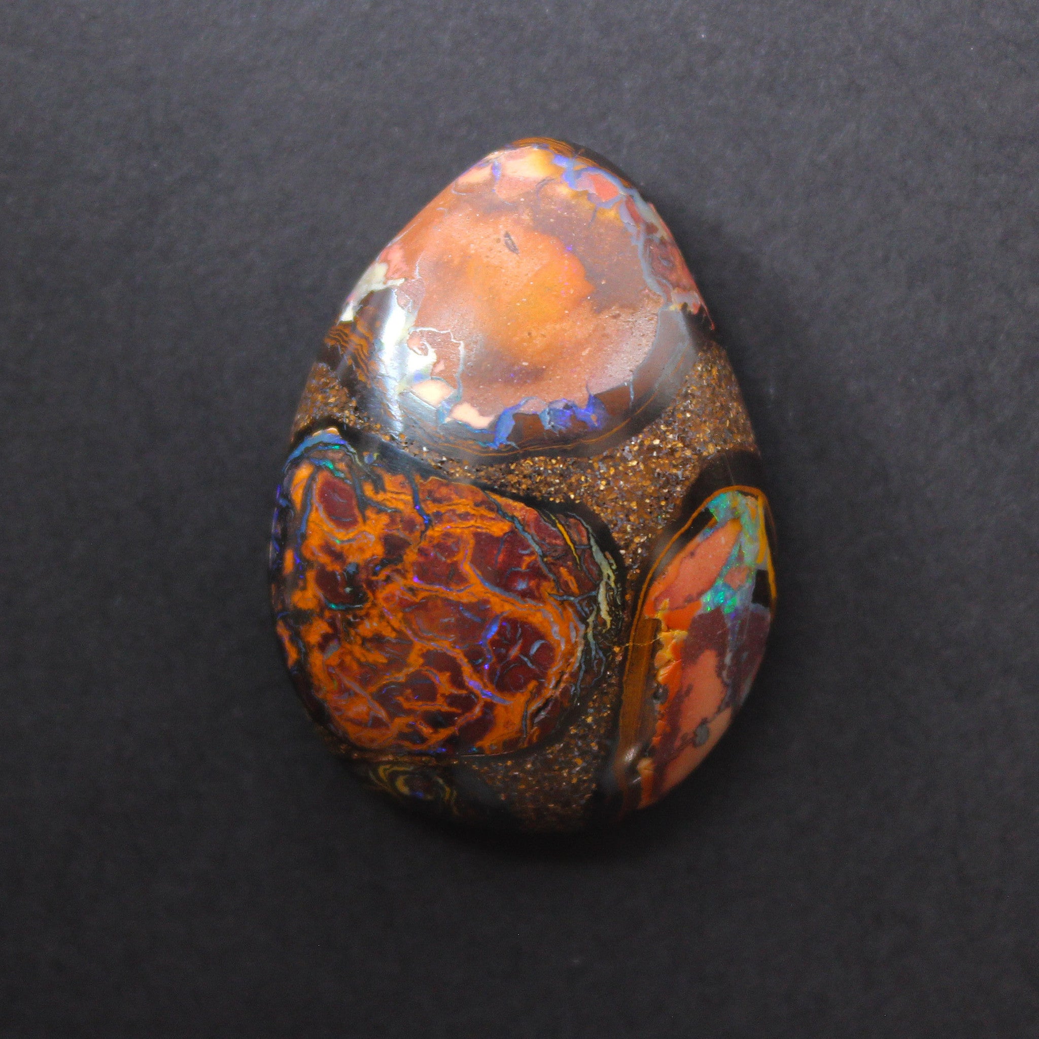 Australian boulder opal from Lightning Ridge polished cabochon CLICK HERE - Sarah Hughes - 1